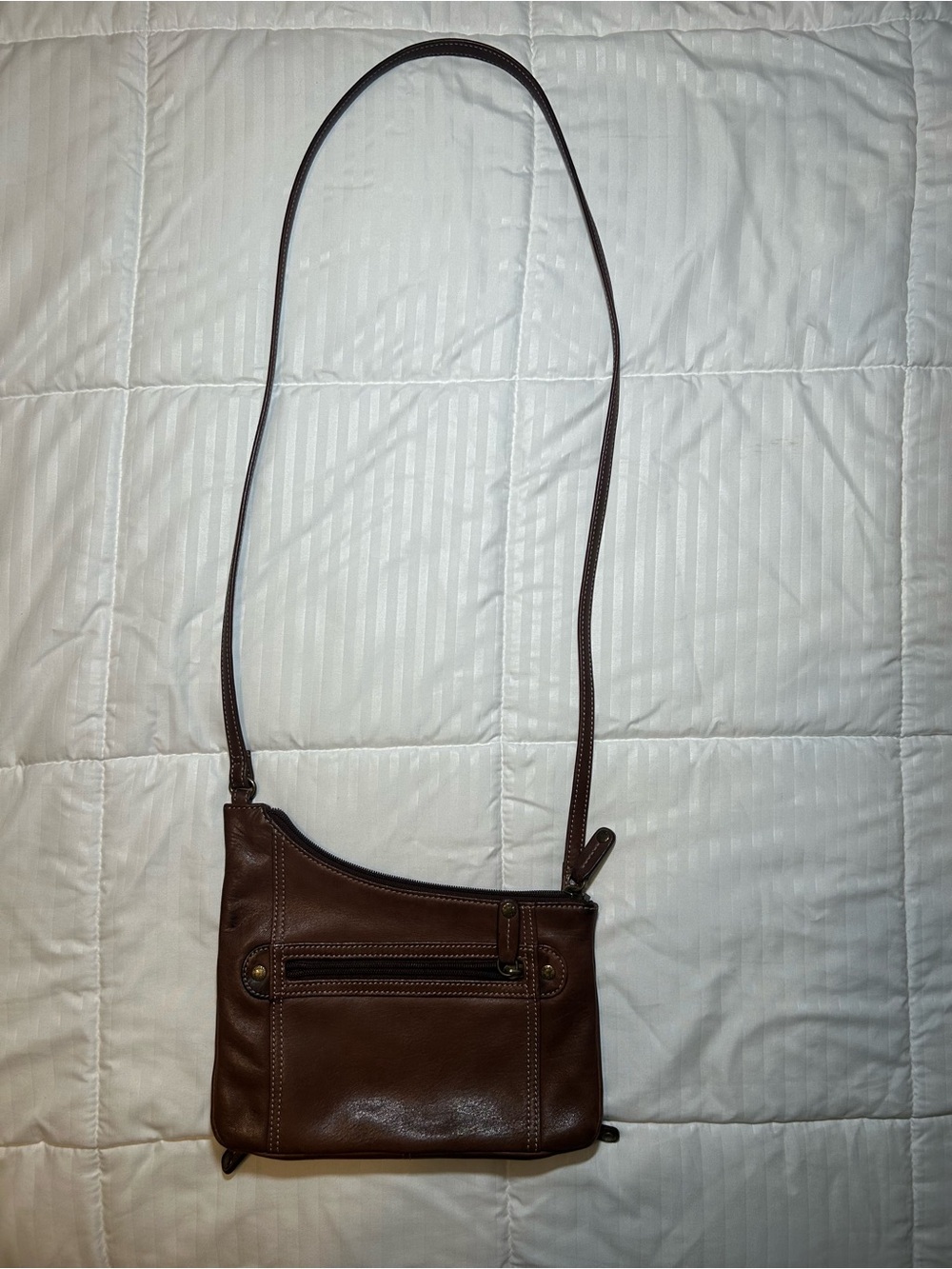 Fossil Brown Leather Crossbody Bag